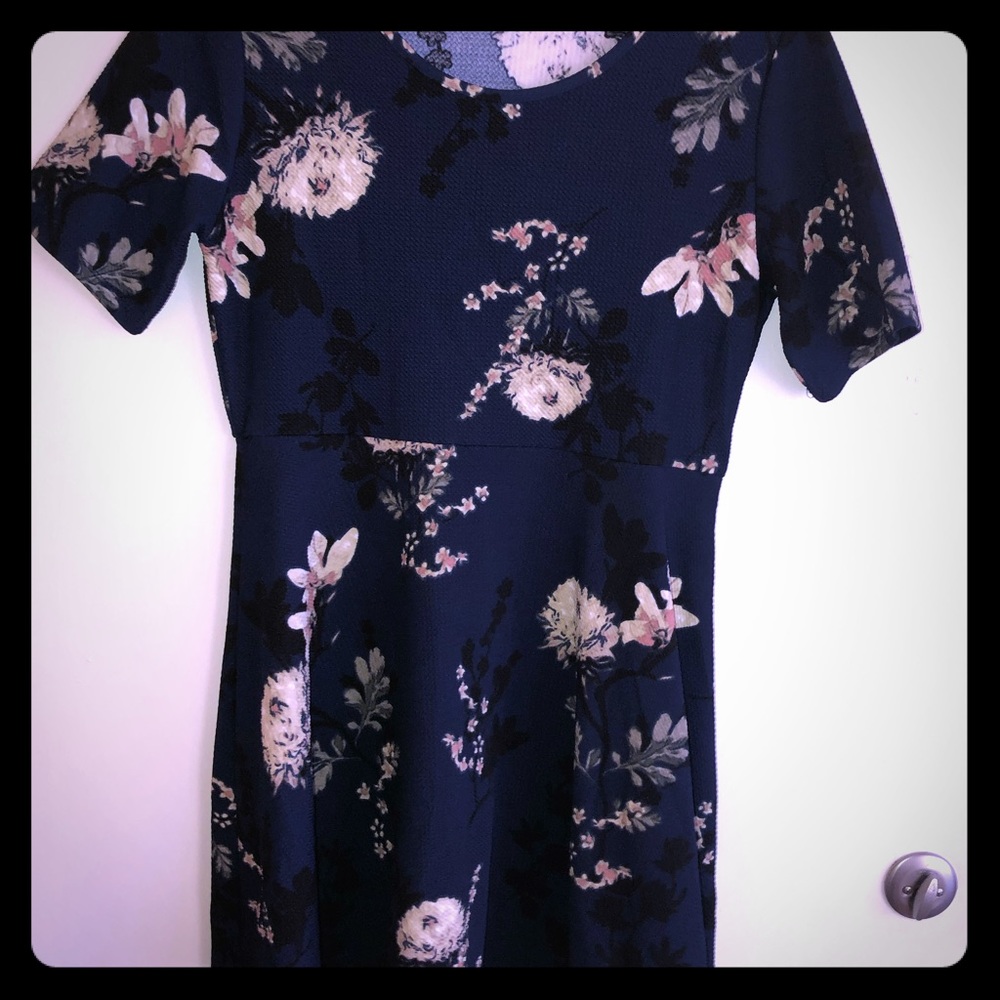 J for Justify Navy, floral shift dress 3/4 sleeve